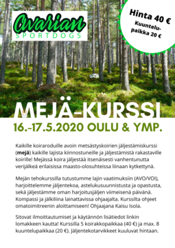 Mejäkurssi 16.-17.5.2020 Oulun ymp.